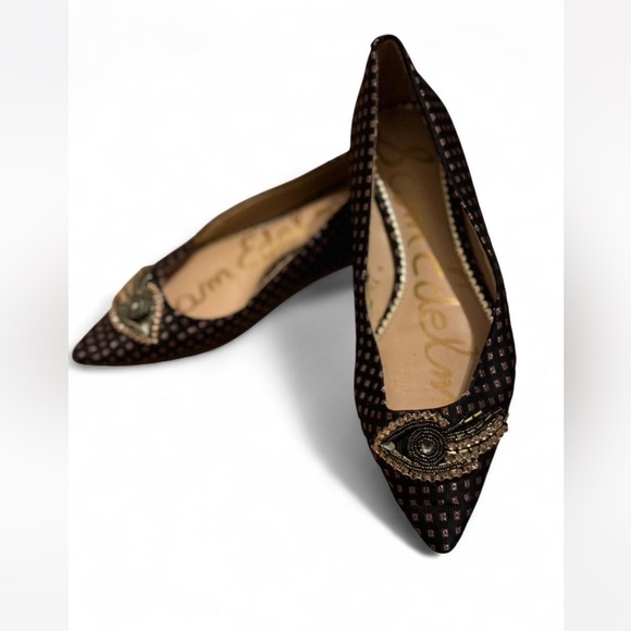 Sam Edelman Beaded Eye Pointed Ballet Flats - Picture 1 of 8